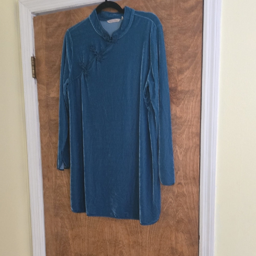 Soft Surroundings Blue Velvet Blouse